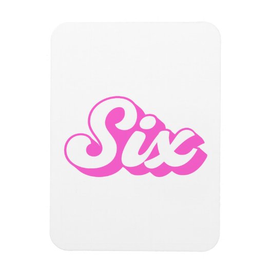 6番目の誕生日レトロガール マグネット (縦)