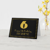 6番目の誕生日:インスパイアアールデコの検索「6」と名前 カード (黄色い花)