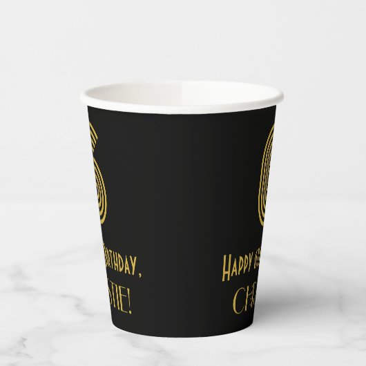 6番目の誕生日:インスパイアアールデコの検索「6」と名前 紙コップ (左)