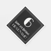 6番目の誕生日～インスパイアアールデコルック"6"，名前 スタンダードランチョンナプキン (角)