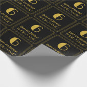 6番目の誕生日~インスパイアアールデコルック"6",名前 ラッピングペーパー (角)