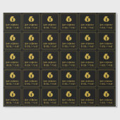 6番目の誕生日-インスパイアアールデコルック「6」 & Name ラッピングペーパー (フラット)