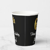 6番目の誕生日-エレガント豪華なフェイク金ゴールドルック# 紙コップ (右)