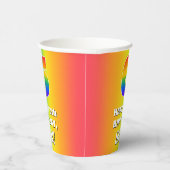6番目の誕生日: カラフル、おもしろいレインボーパターン# 6 紙コップ (右)