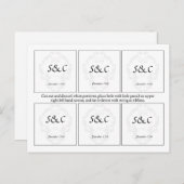 6白エレガント/銀結婚式の引き出物ラベル ポストカード (正面/裏面)