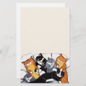 6睡眠猫のノートのペーパー文房具 便箋 (正面/裏面)