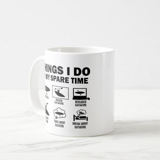 6私おもしろいは私の余暇のカヤックで行うこと コーヒーマグカップ (正面左)