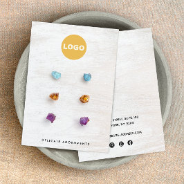 6穴カスタム白木イヤリング表示ホルダー 名刺