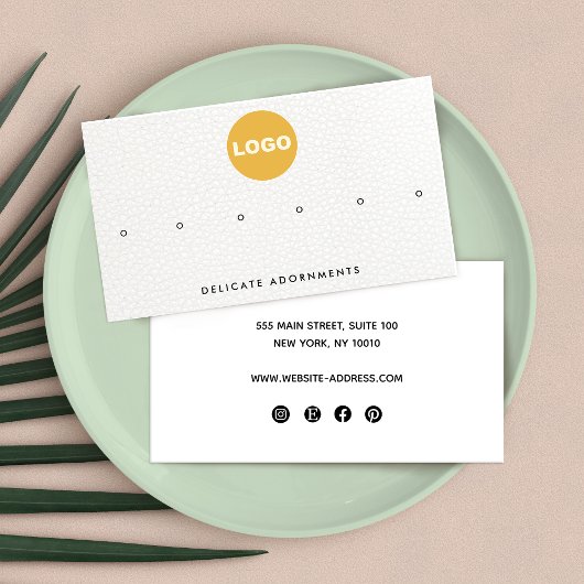 6穴スタッド追加ロゴイヤリングホルダー 名刺