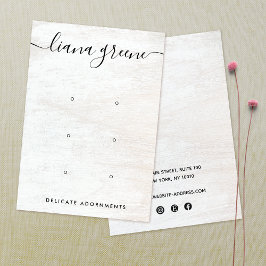 6穴、3つのイヤリングセットホワイトウッドディスプレイ 名刺