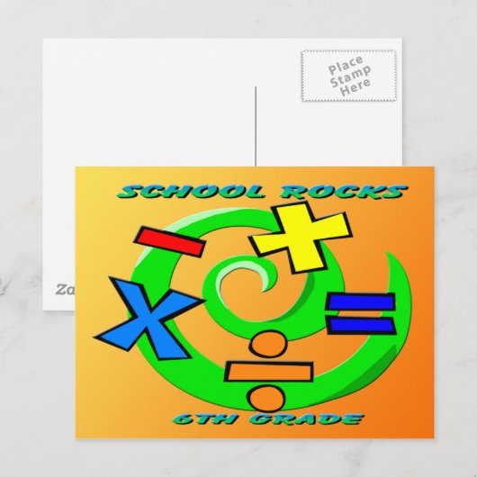 6等級岩 – 数学記号 ポストカード (正面/裏面)