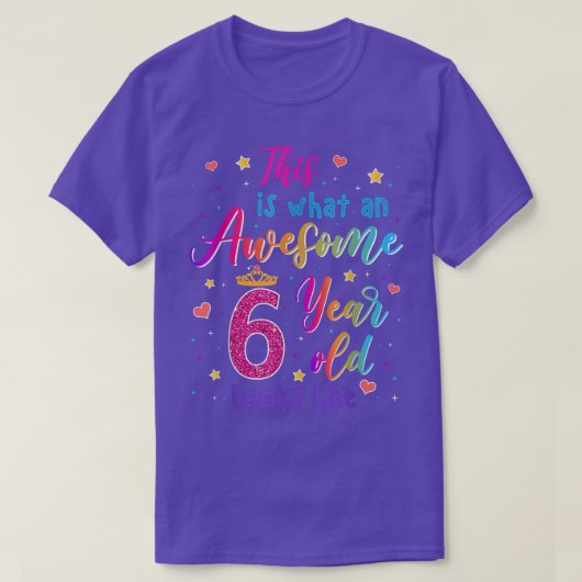 6素晴らし歳から6誕生日女の子へ Tシャツ (デザイン正面)