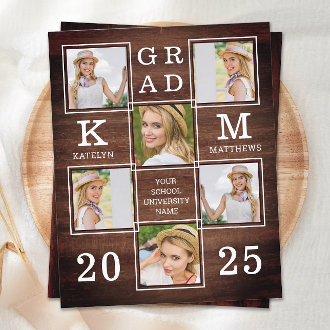 6素朴フォトコラージュ木材予算の卒業 (クリエイターアップロード済み)