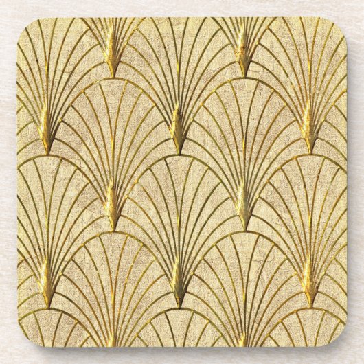 6組の金ゴールドアールデコ コースター (正面)