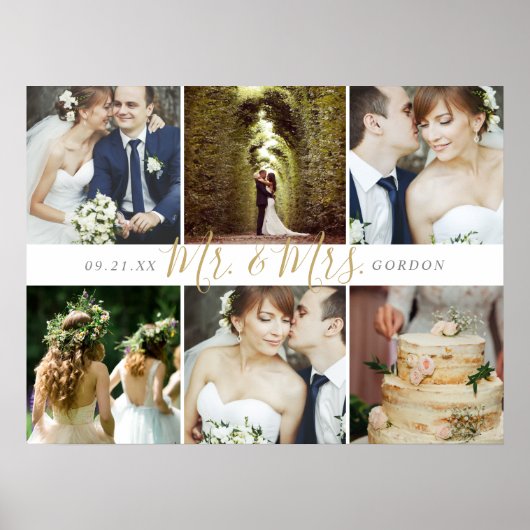 6結婚人の記念撮影コラージュ ポスター (正面)