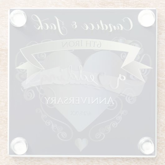 6結婚周年記念アイアン ガラスコースター (裏面)