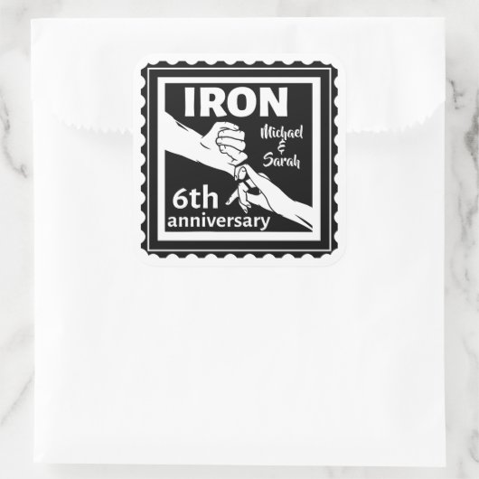 6結婚周年記念ギフト伝統的アイロン スクエアシール (バッグ)