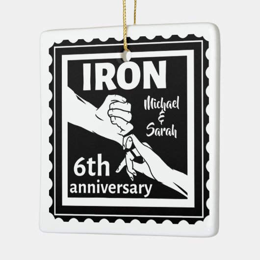 6結婚周年記念ギフト伝統的アイロン セラミックオーナメント (左)