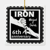 6結婚周年記念ギフト伝統的アイロン セラミックオーナメント (裏面)