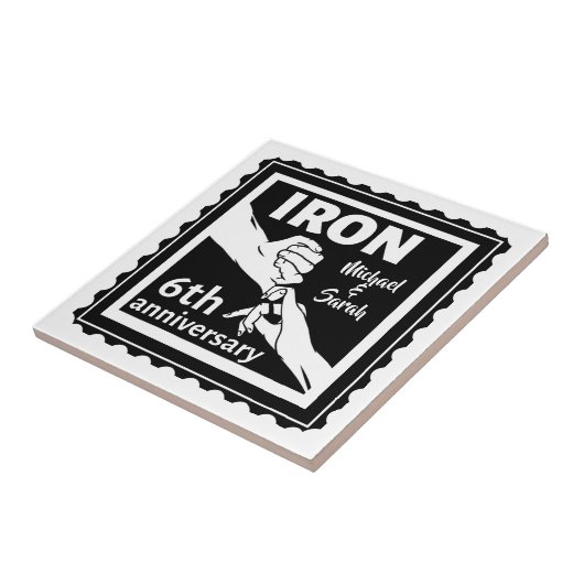 6結婚周年記念ギフト伝統的アイロン タイル (側面)