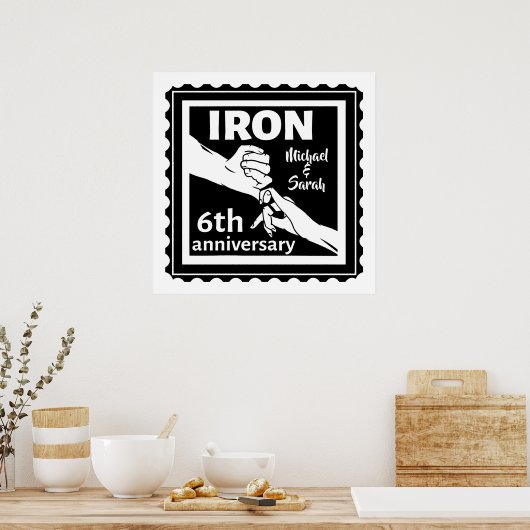 6結婚周年記念ギフト伝統的アイロン ポスター (キッチン)