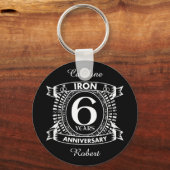 6結婚周年記念動揺して紋 キーホルダー (正面)