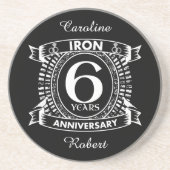 6結婚周年記念動揺して紋 コースター (正面)