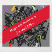 6結婚周年記念、爪、 ネイル、キャンディ スパークリングワインラベル (シングルラベル)