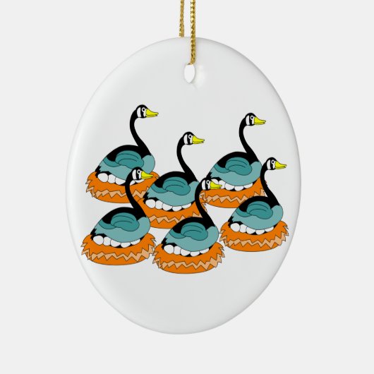 6羽のガチョウAの置くこと セラミックオーナメント (右)