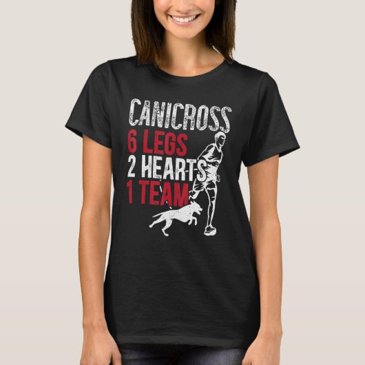 6脚2ハート1チームカニクロランニングス犬 Tシャツ (正面)