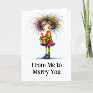 ** 6色のカラフルなAP97 MARRY ME クリスマスガールギフト サンキューカード