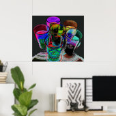 6色カクテルショットグラス – スタイル17 ポスター (ホームオフィス)