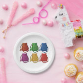 6色ハンドバッグ紙プレート ペーパープレート (パーティー)