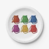 6色ハンドバッグ紙プレート ペーパープレート (正面)