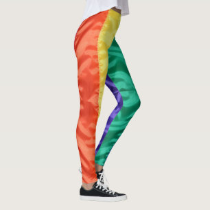 6色レインボーストライプズLGBT LGBTQゲイプライドシック レギンス