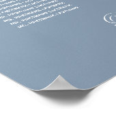 6表ほこりっぽい青シンプルい結婚の座席表 ポスター (角)