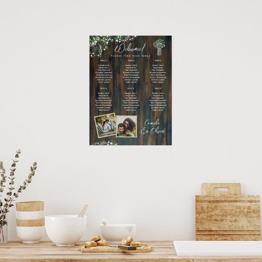 6表ジプソフィ素朴ラ写真シーティングチャートFoa ポスター (キッチン)