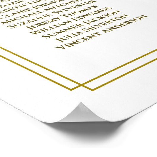 6表フローラパステル春の結婚式座席表 ポスター (角)