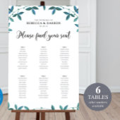 6表緑葉ユーカリのシーティングチャート ポスター