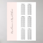 6表 |エレガシンプルントなウェディングシーティングチャート ポスター (正面)