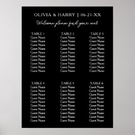 6表 |エレガントのモダン座席表 ポスター