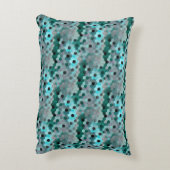 6角形または立方体のモザイク色のシアンからグレー アクセントクッション (裏面(縦))