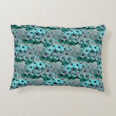 6角形または立方体のモザイク色のシアンからグレー アクセントクッション (裏面)