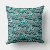 6角形または立方体のモザイク色のシアンからグレー クッション (裏面)