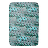 6角形または立方体のモザイク色のシアンからグレー バスマット (正面縦)