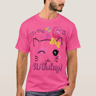 6誕生日かわいい猫誕生日6年 Tシャツ