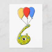 6誕生日の漫画のモンスター。 ポストカード (正面)