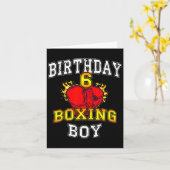 6誕生日の男の子のシャツ – ボクシング6歳の子供 カード (黄色い花)