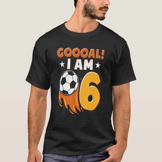 6誕生日サッカーをテーマにした誕生日パーティー6年 Tシャツ (正面)