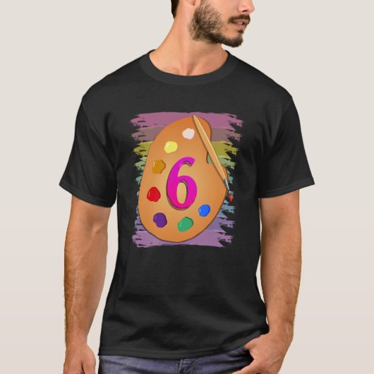 6誕生日シ絵画ャツ6歳ガールズボーイズ Tシャツ (正面)